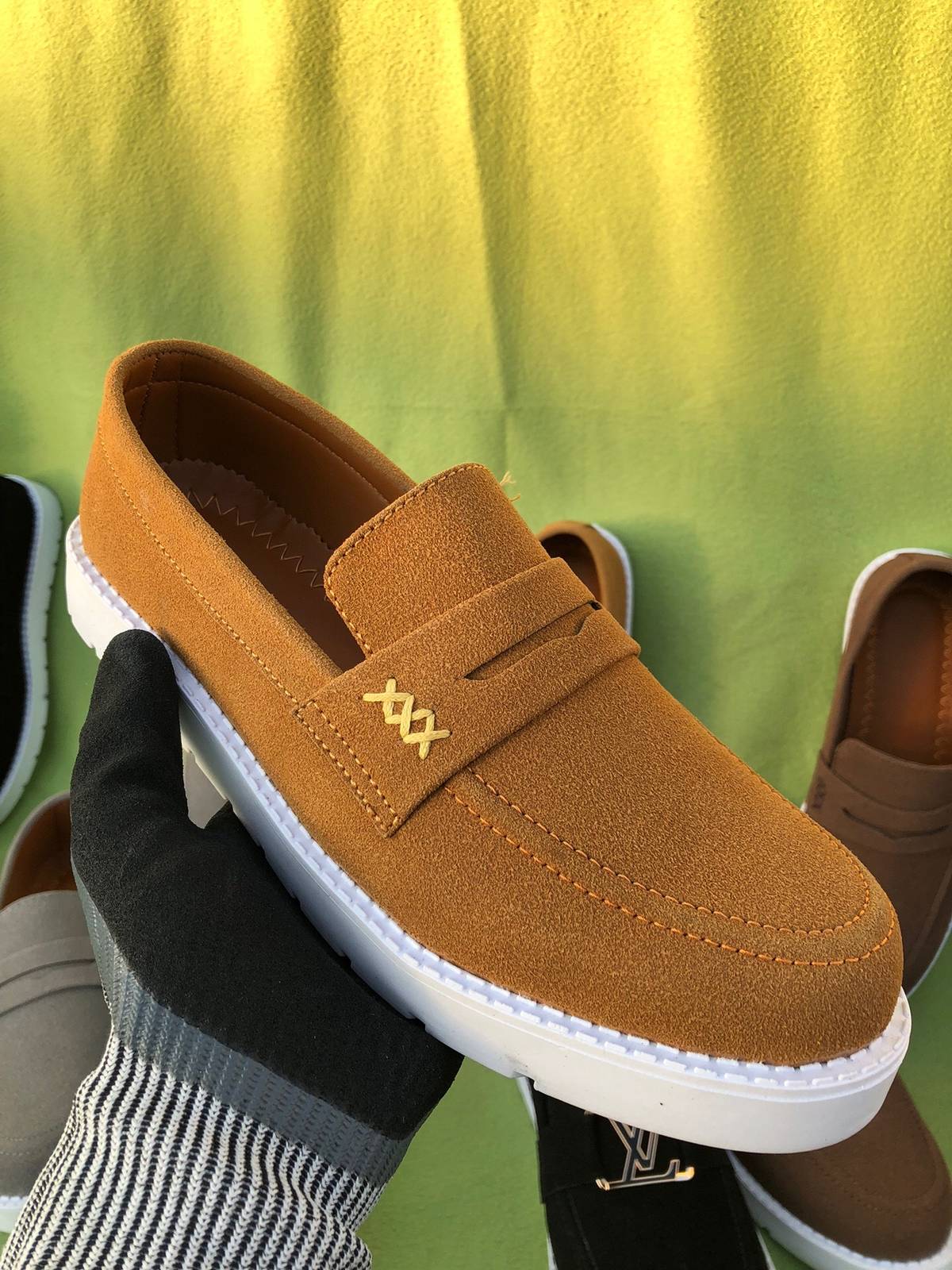 Premium Suede Loafers Mustard (Medicated Sole)