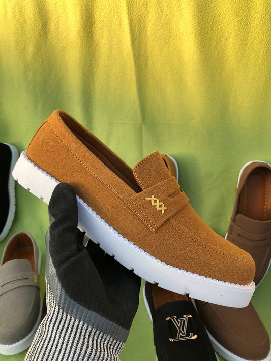 Premium Suede Loafers Mustard (Medicated Sole)