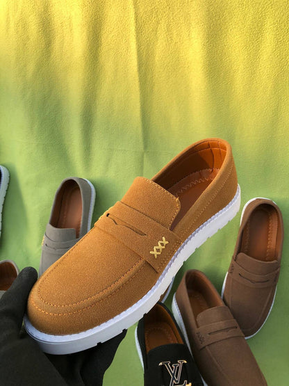 Premium Suede Loafers Mustard (Medicated Sole)