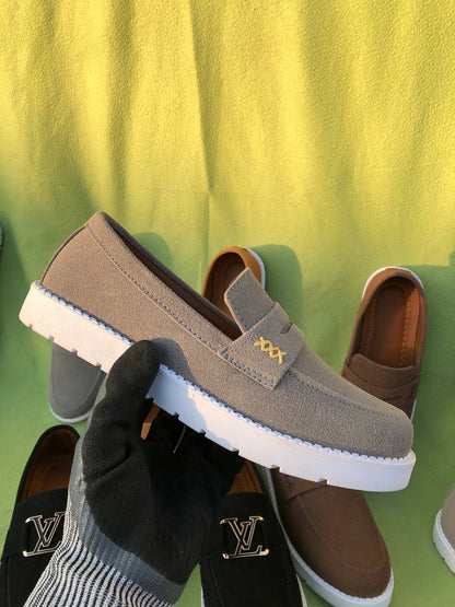 Premium Suede Loafers Gray (Medicated Sole)