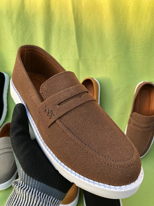 Premium Suede Loafers Brown (Medicated Sole)