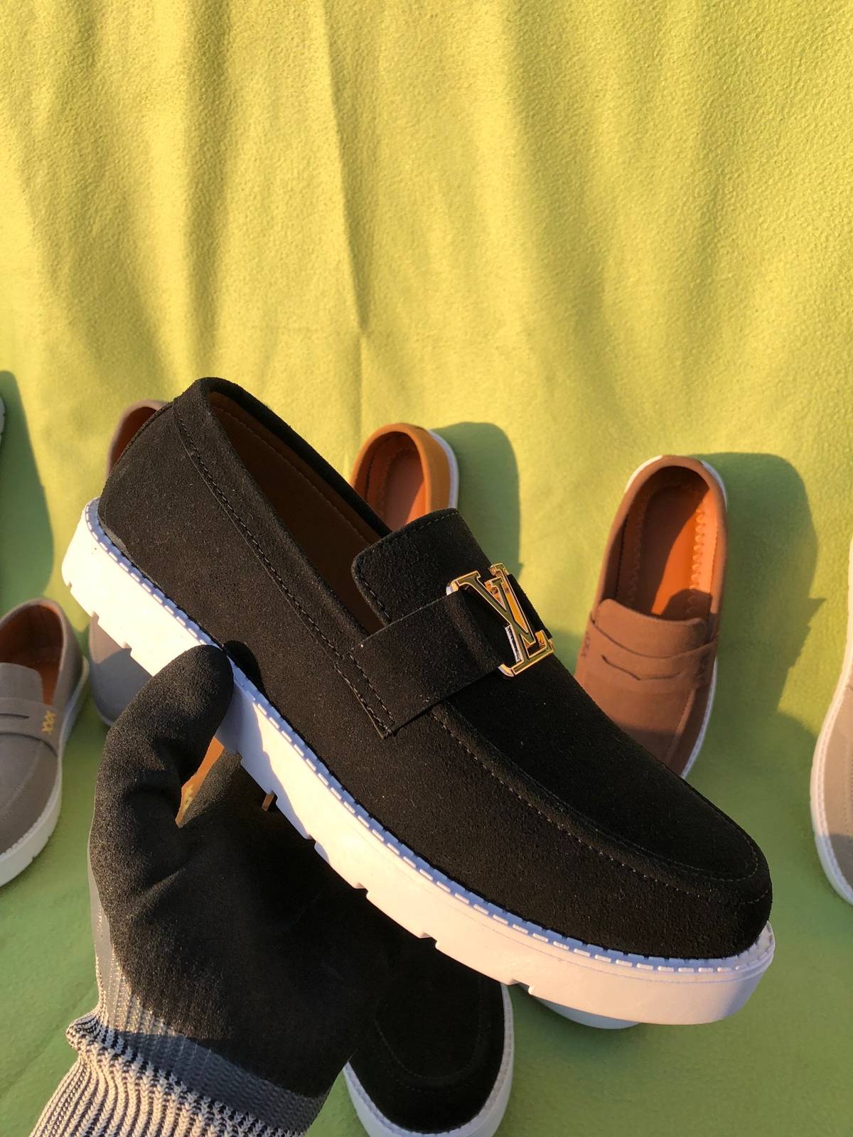 Premium LV Suede Loafers Black (Medicated Sole)