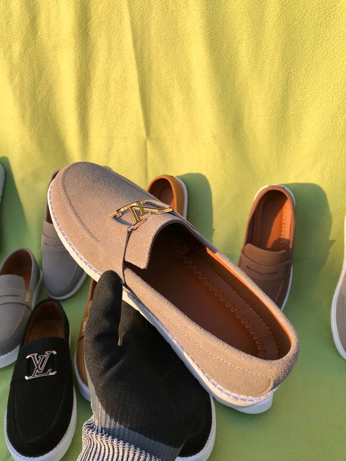 Premium LV Suede Loafers Gray (Medicated Sole)